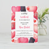 die schönsten Geschenke und Herzen des Valentins Einladung (Stehend Vorderseite)