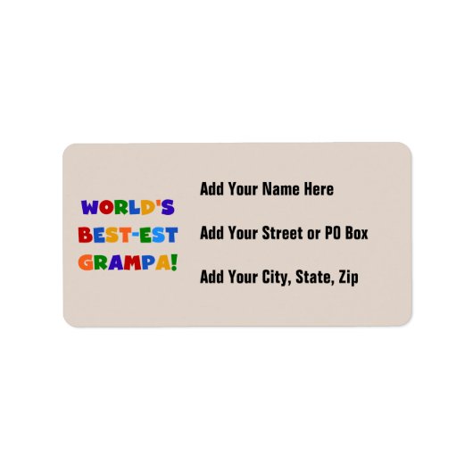 Die schönsten Grampa-Geschenke der Welt in hellen Adressaufkleber (Vorne)
