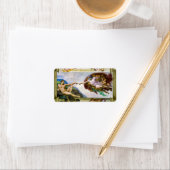 Die Schöpfung Adams durch Michelangelo Adressaufkleber (Insitu)