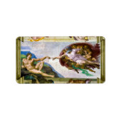 Die Schöpfung Adams durch Michelangelo Adressaufkleber (Vorne)
