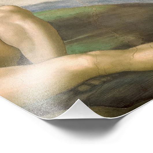 Die Schöpfung Adams durch Michelangelo Fotodruck (Ecke)