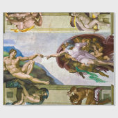Die Schöpfung Adams durch Michelangelo Geschenkpapier (Flach)
