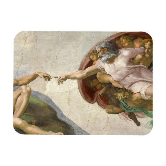 Die Schöpfung Adams durch Michelangelo Magnet (Horizontal)
