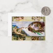 Die Schöpfung Adams durch Michelangelo Mitteilungskarte (Vorderseite/Rückseite Beispiel)