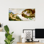 Die Schöpfung Adams durch Michelangelo Poster (Heimbüro)