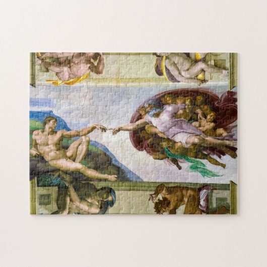 Die Schöpfung Adams durch Michelangelo Puzzle (Horizontal)