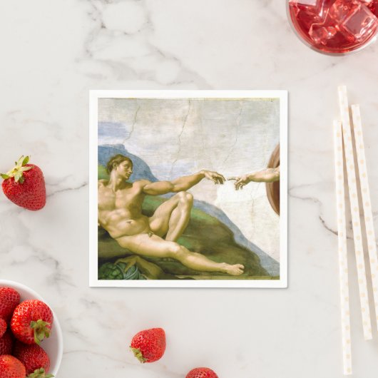 Die Schöpfung Adams durch Michelangelo Serviette (Beispiel)