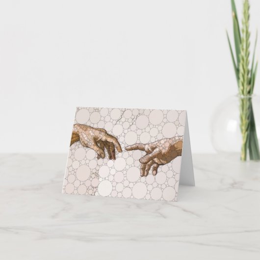 Die Schöpfung Adams, Hände nach Michelangelo Dankeskarte (Vorderseite)