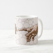 Die Schöpfung Adams, Hände nach Michelangelo Kaffeetasse (VorderseiteRechts)