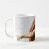 Die Schöpfung von Adam (Detail), Michelangelo Kaffeetasse (Links)