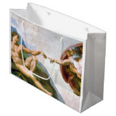 Die Schöpfung von Adam, Michelangelo, 1508-1512 Große Geschenktüte (Vorderseite Schrägansicht)