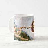 Die Schöpfung von Adam, Michelangelo, 1508-1512 Kaffeetasse (Vorderseite Links)