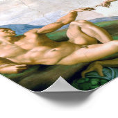 Die Schöpfung von Adam, Michelangelo, 1508-1512 Poster (Ecke)