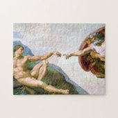 Die Schöpfung von Adam, Michelangelo, 1508-1512 Puzzle (Horizontal)