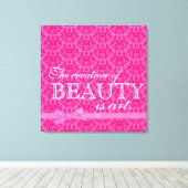 "Die Schöpfung von Schönheit ist Kunst" rosa Bugda Leinwanddruck (Insitu (Holzboden))