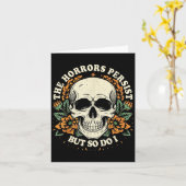 Die Schrecken bleiben, aber ich auch Humor-Blumen- Karte (Gelbe Blume)