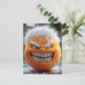 Die schreckliche orange Frucht Postkarte (Stehend Vorderseite)