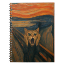 Die schreiende Katze - Klassische Kunstparodie Lus Notizblock