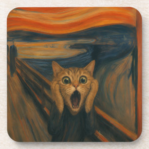 Die schreiende Katze Parodie Klassische Kunst Lust Getränkeuntersetzer