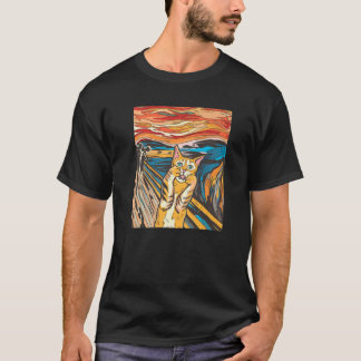 Die schreiende Picture Munch Cats Mice Parody Men  T-Shirt