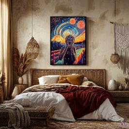 Die schreiende Synthwave-Cyberpunk-Kunst Poster