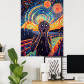 Die schreiende Synthwave-Cyberpunk-Kunst Poster (Heimbüro)