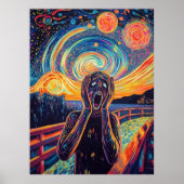 Die schreiende Synthwave-Cyberpunk-Kunst Poster (Vorne)