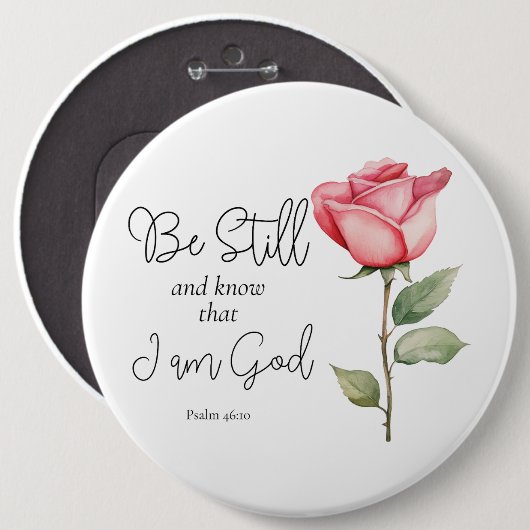 Die Schrift sei still und weiß, dass ich die Blume Button (Vorne & Hinten)