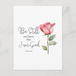 Die Schrift sei still und weiß, dass ich die Blume Postkarte