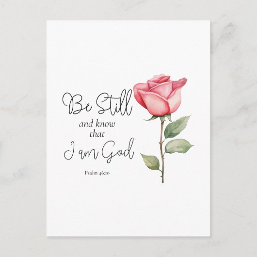 Die Schrift sei still und weiß, dass ich die Blume Postkarte (Vorderseite)