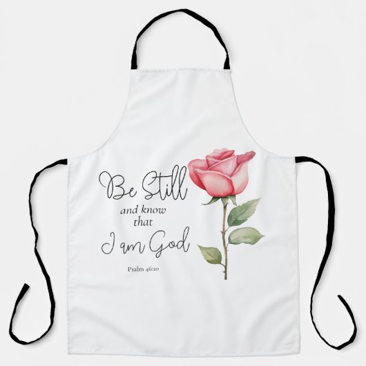 Die Schrift sei still und weiß, dass ich die Blume Schürze (Vorderseite)