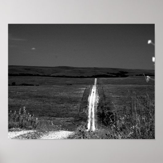 Die schroffen Hügel von Kansas in B/W Poster (Vorne)