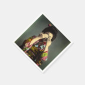 Die schüchterne Geisha Vintage alte japanische Han Serviette (Ecke)