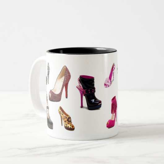Die Schuh-Tasse Zweifarbige Tasse (Vorderseite Links)