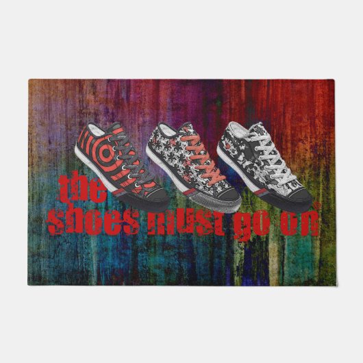 Die Schuhe müssen auf 27 + Ihre Ideen gehen Fußmatte (Vorderseite)