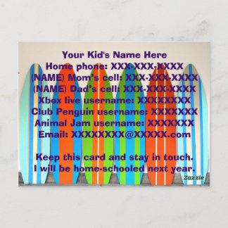 DIE SCHULE IST AUSGESCHLOSSEN! Kontaktkarte Postkarte