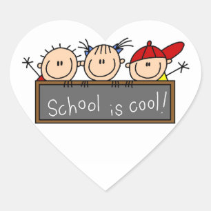Die Schule ist Cool Herz-Aufkleber