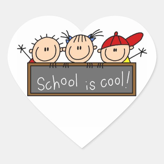 Die Schule ist Cool Herz-Aufkleber (Vorderseite)