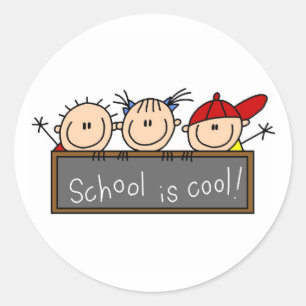 Die Schule ist Cool Runder Aufkleber