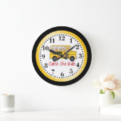 Die Schule ist Cooler Schulbus Große Wanduhr (Zuhause)