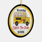 Die Schule ist Cooler Schulbus Keramik Ornament (Rechts)