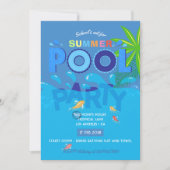 Die Schule ist für die Summer Pool Party Einladung (Vorderseite)