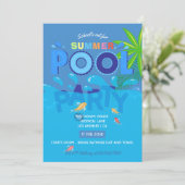 Die Schule ist für die Summer Pool Party Einladung (Stehend Vorderseite)