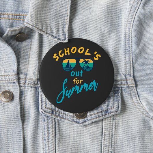 Die Schule ist im Sommer draußen Button (Beispiel)