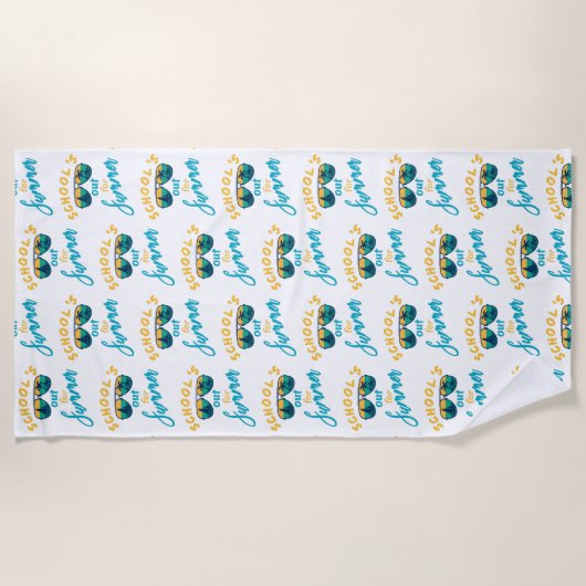 Die Schule ist im Sommer zu Ende Strandtuch (Vorderseite)