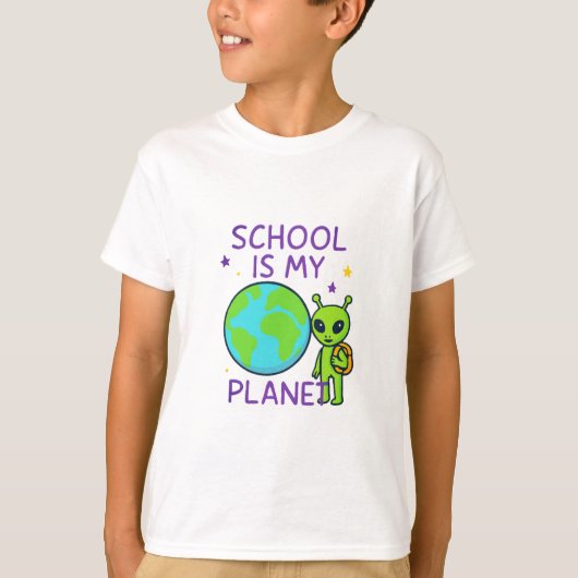 Die Schule ist mein Planet-Spaß-Schüler zurück zur T-Shirt (Vorderseite)