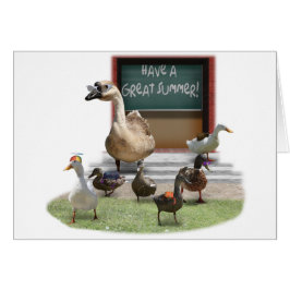 Die Schule ist raus, kleine Entenlinge mit Lehrerg