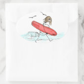 Die Schule ist raus Ovaler Aufkleber (Tasche)