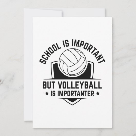 Die Schule ist wichtig, aber Volleyball ist wichti Dankeskarte (Vorderseite)