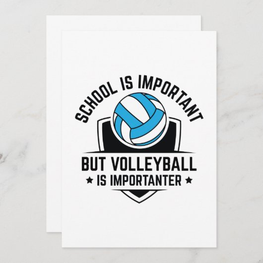 Die Schule ist wichtig, aber Volleyball ist wichti Dankeskarte (Vorne/Hinten)